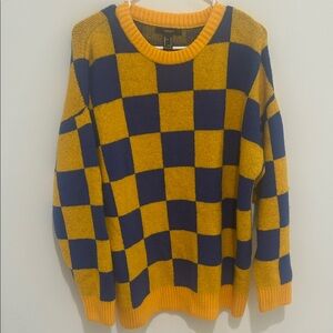 Forever 21 Blue and Yellow Checker Sweater